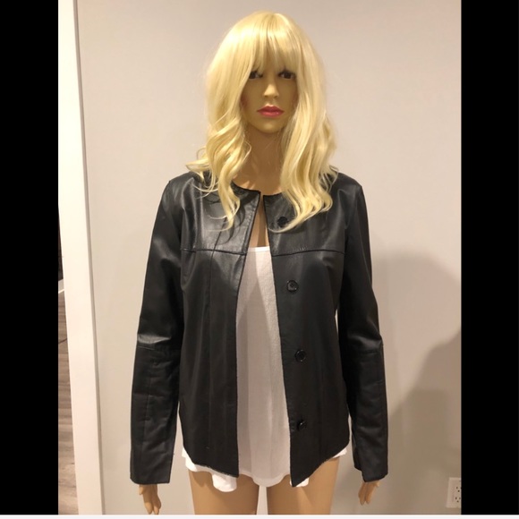 Max Studio Jackets & Blazers - Max Studio 100% black leather jacket
